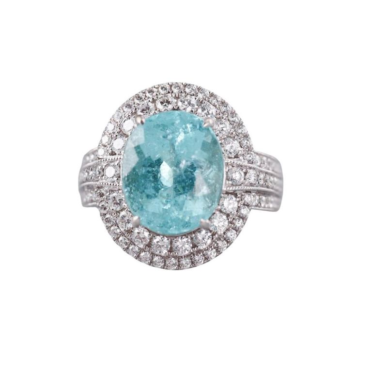 14k Gold Tourmaline and Diamond Ring