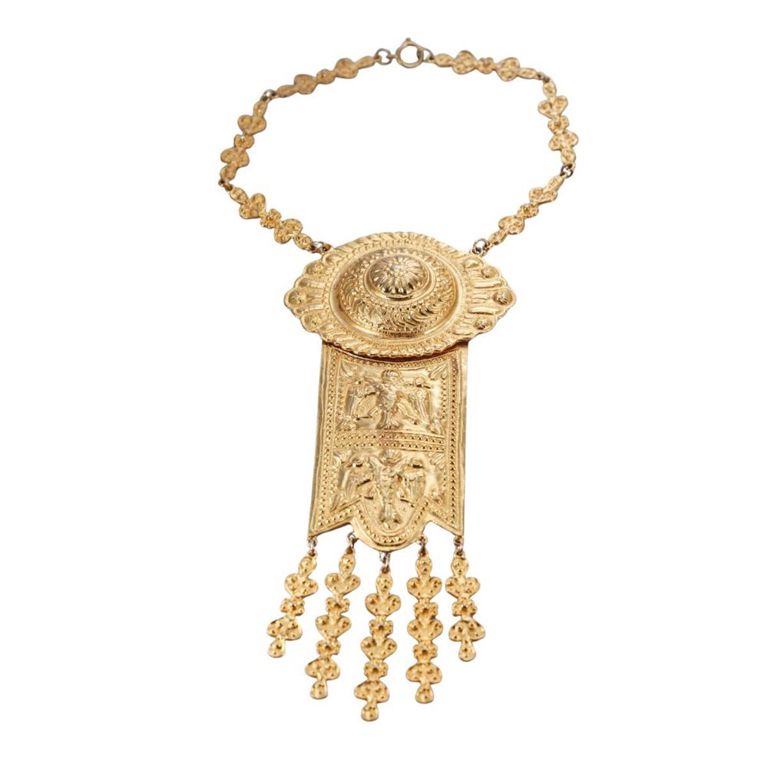 Gold Tone Amulet Necklace