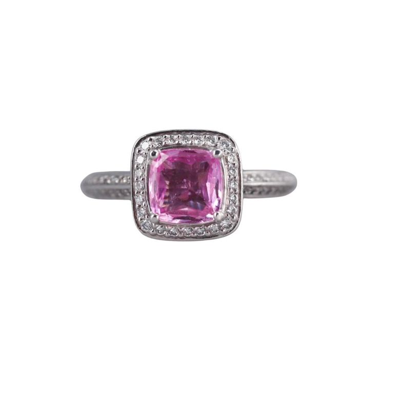 18k Gold Sapphire and Diamond Engagement Ring