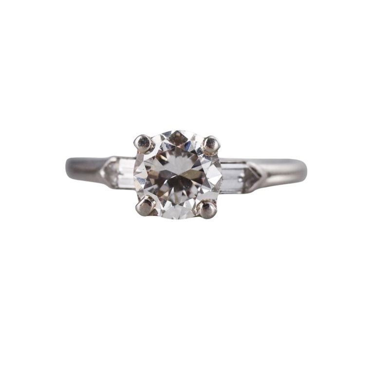 Antique Platinum Diamond Engagement Ring
