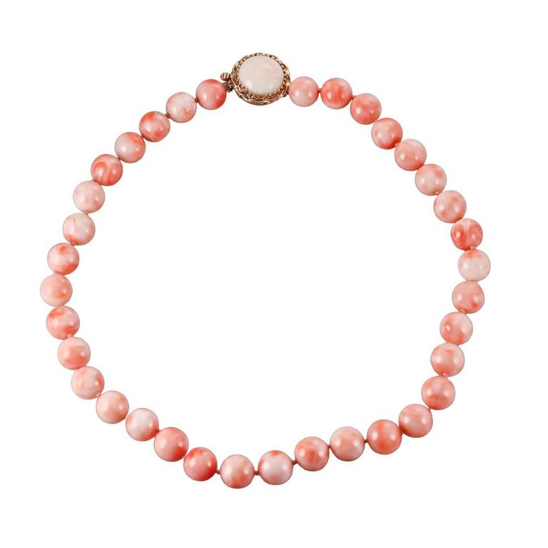 14k Gold Coral Bead Necklace