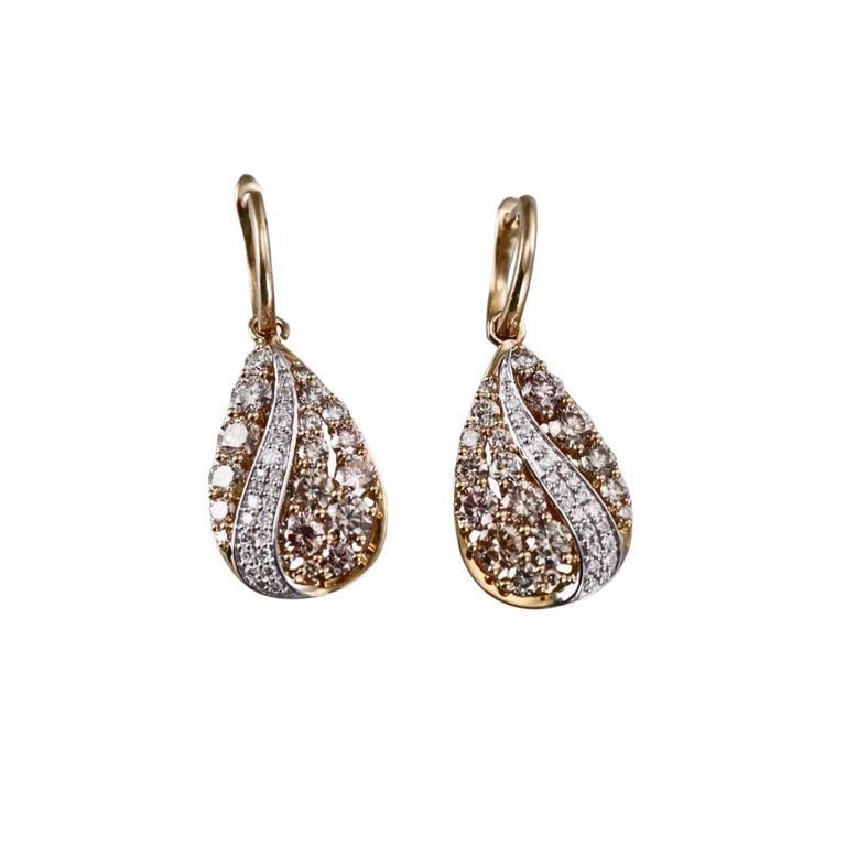 14k Gold Diamond Drop Earrings