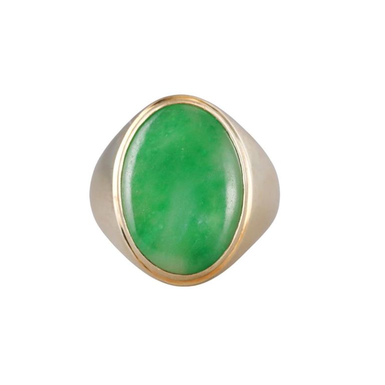 14k Gold Jade Ring