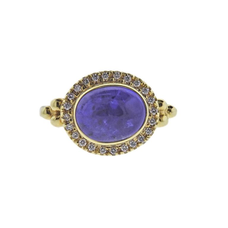 14k Gold Tanzanite and Diamond Ring