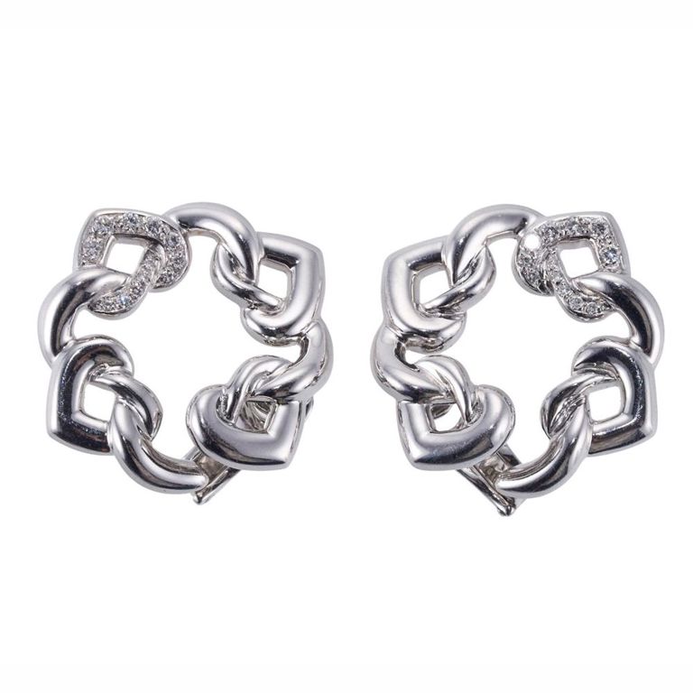 18k White Gold Diamond Earrings