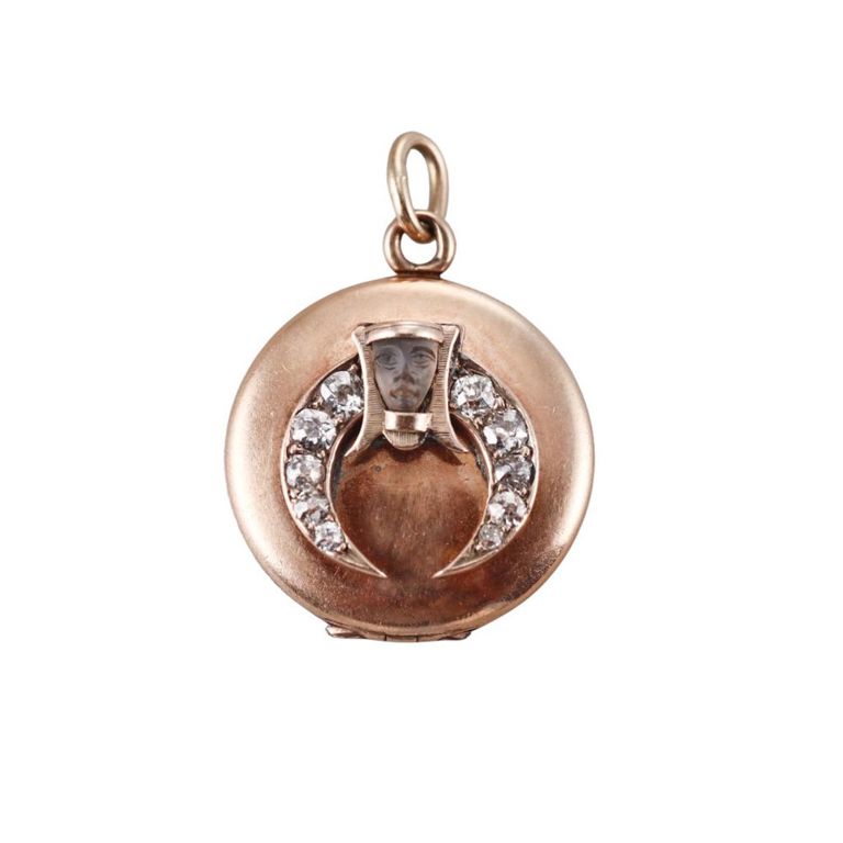 14k Gold Diamond and Crystal Pendant