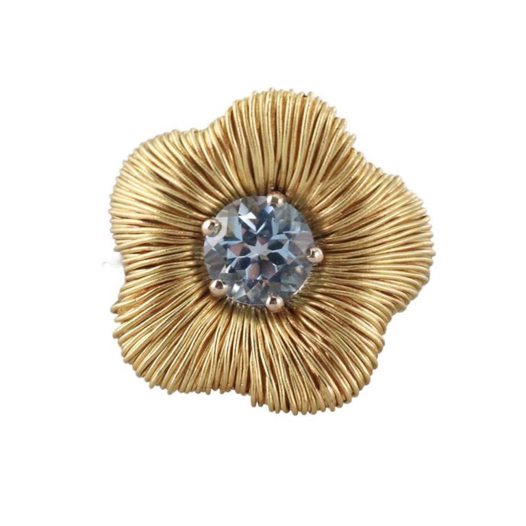 18k Gold Topaz Flower Ring