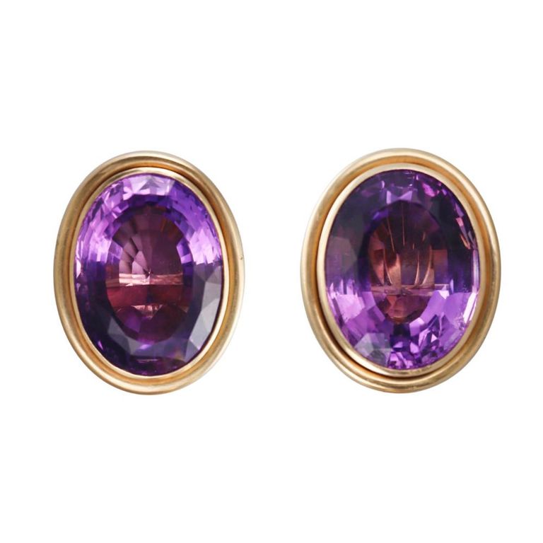 18k Gold Amethyst Earrings