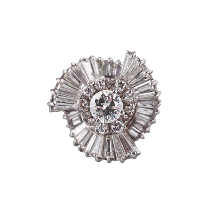 Platinum Diamond Ballerina Ring