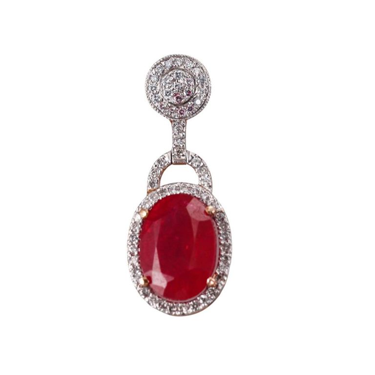 14k Gold Ruby and Diamond Pendant