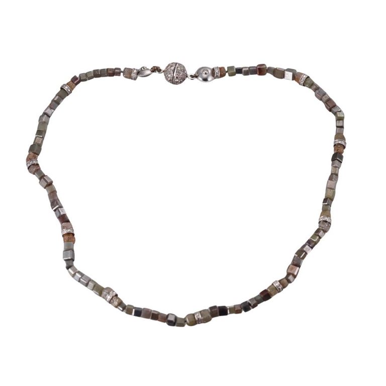 14k White Gold Diamond Necklace