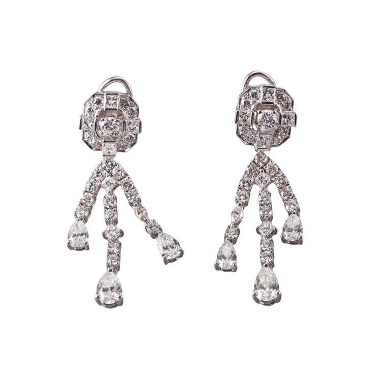 18k Gold Diamond Night and Day Earrings