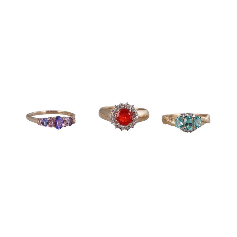 Diamond, Fire Opal and Gemstone Rings