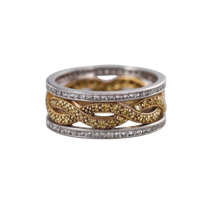Platinum and 18k Gold Diamond Eternity Ring