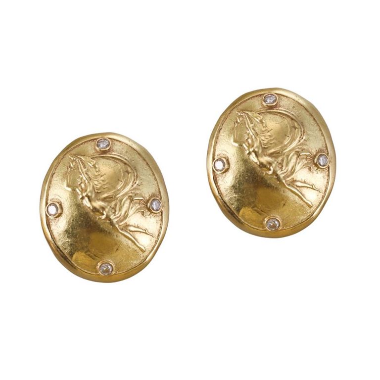 Pair of 18k Gold Diamond Earrings