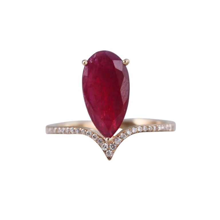 18k Gold Ruby and Diamond Ring