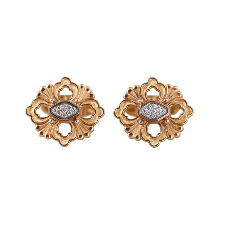 18k Rose Gold Diamond Cufflinks