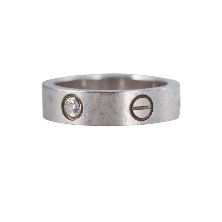 18k Gold Diamond Love Band Ring