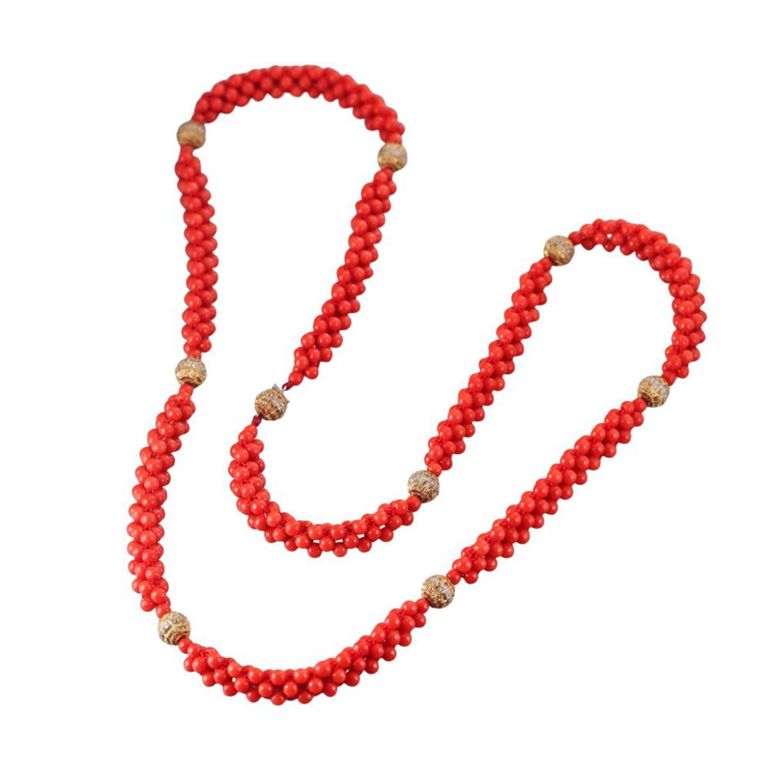 18k Gold Coral Necklace