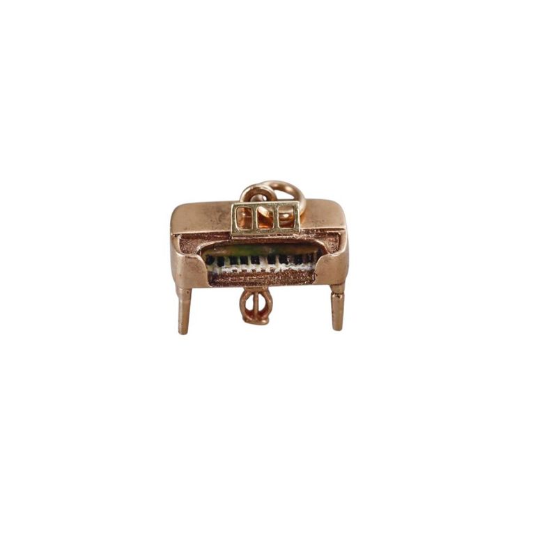 14k Gold Piano Charm Pendant