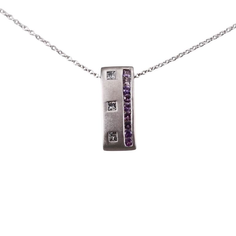 9k Gold Diamond and Morganite Pendant Necklace