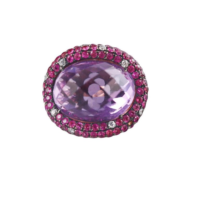 18k Rose Gold Gem Set Cocktail Ring