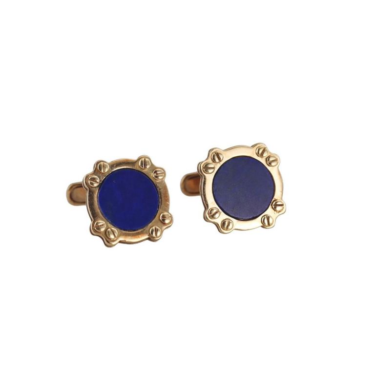 18k Gold Lapis Lazuli Cufflinks