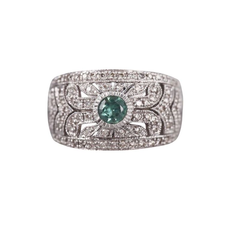 14k Gold Diamond Half Band Ring