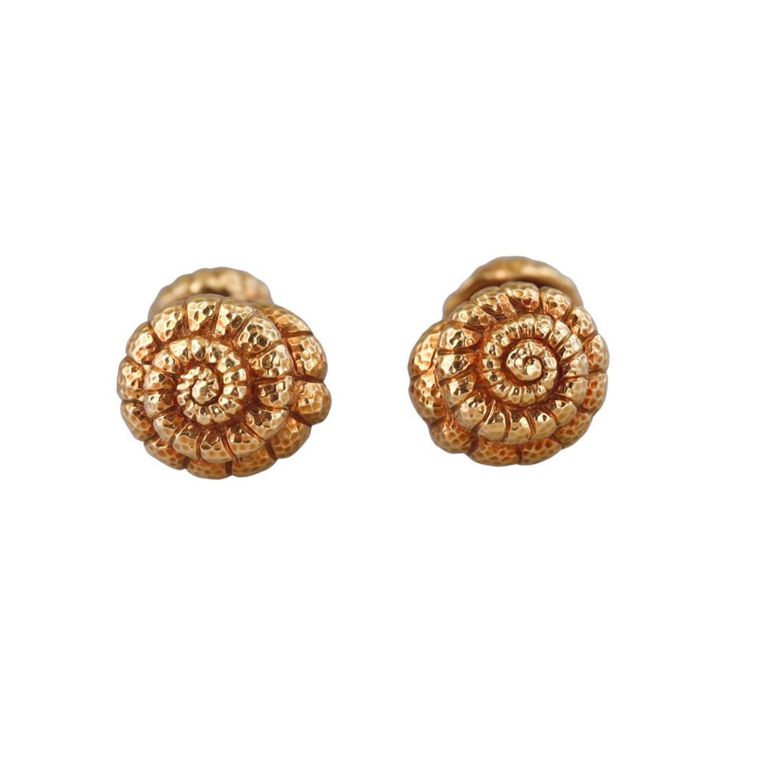 Pair of 18k Gold Swirl Motif Cufflinks