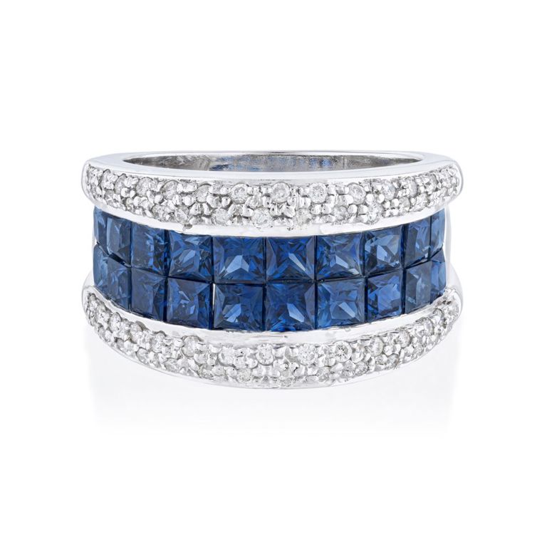 14k Gold Sapphire and Diamond Ring