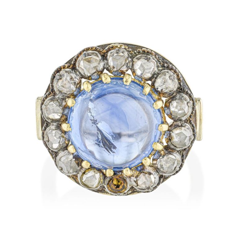 14k Gold Sapphire and Diamond Ring
