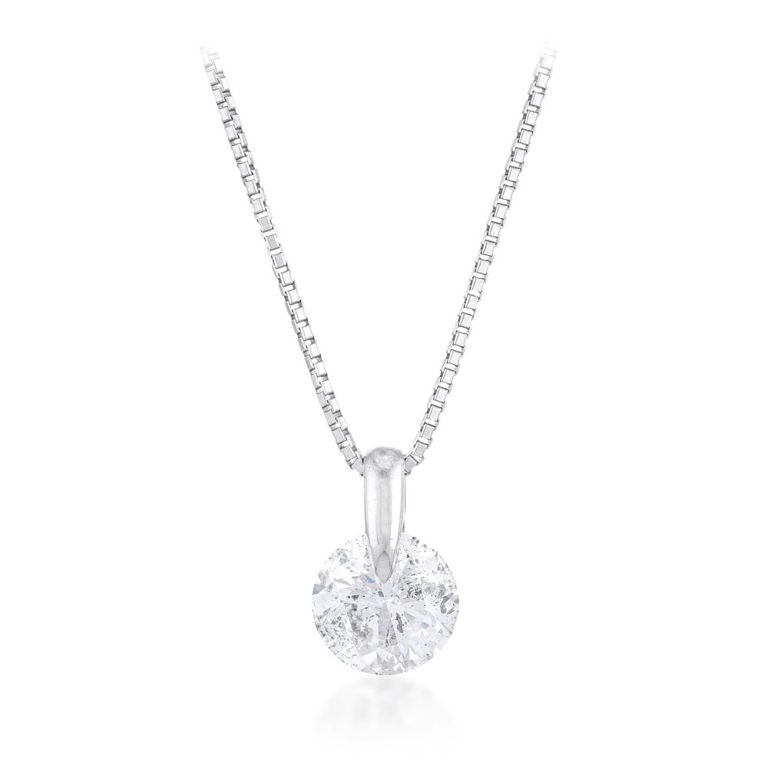 Metal and Platinum Line Diamond Necklace