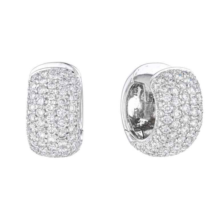 Pair of Diamond Huggie Earrings