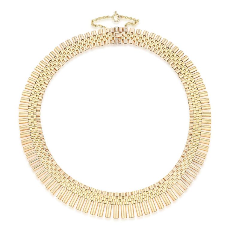 Rose and Yellow Gold Link Necklace