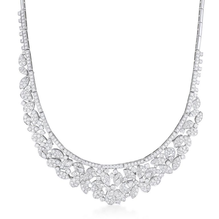 18k Gold Diamond Bib Necklace