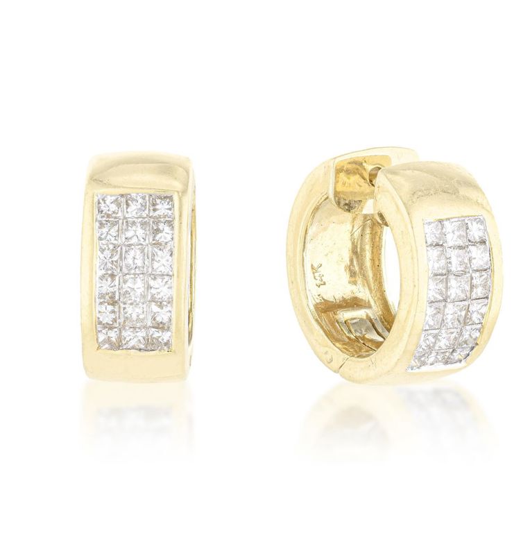 Pair of Diamond Huggee Earrings