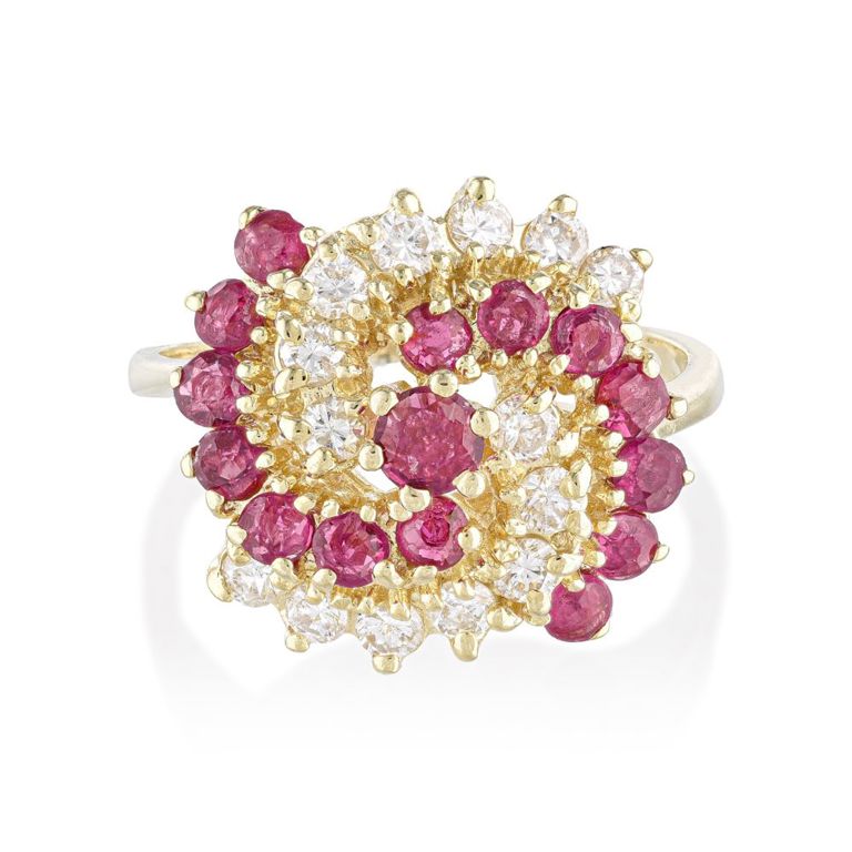 14k Gold Ruby and Diamond Ring