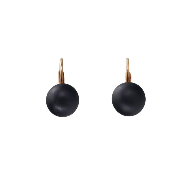 18k Gold Jet Earrings