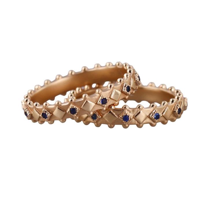 18k Gold Sapphire Band Ring