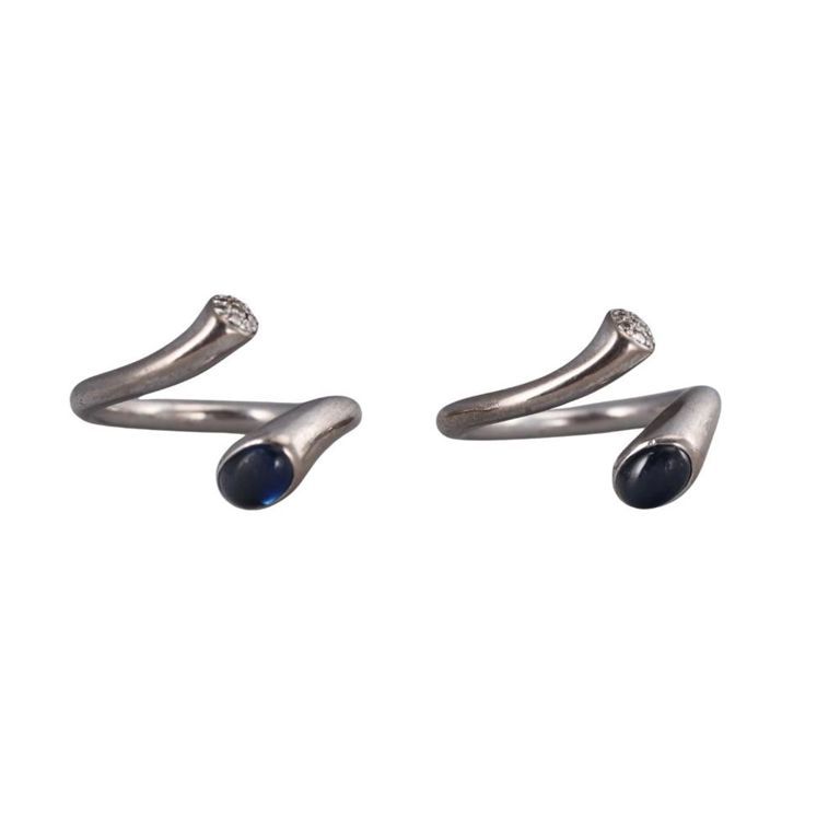 18k Gold Diamond and Sapphire Puzzle Rings