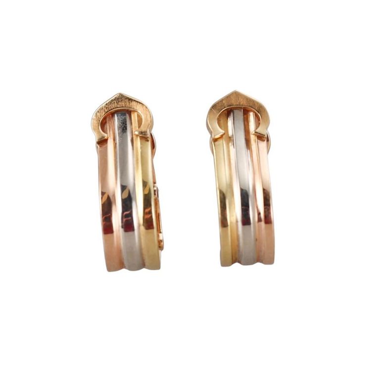 18k Tri-Color Gold Earrings