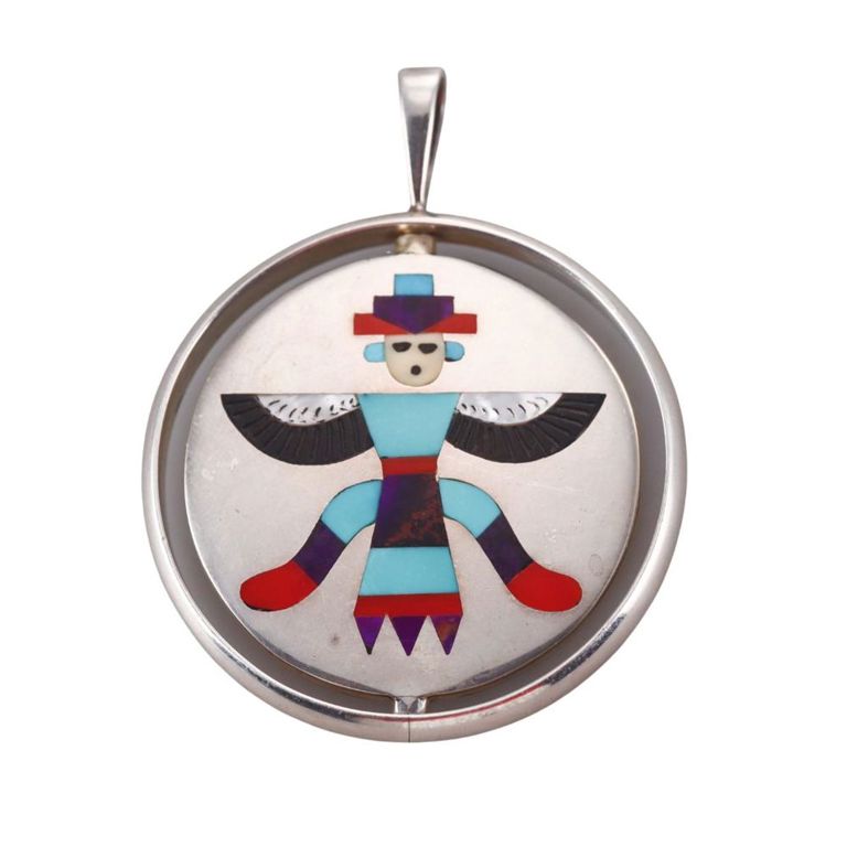 Sterling Silver Gemstone Inlay Pendant