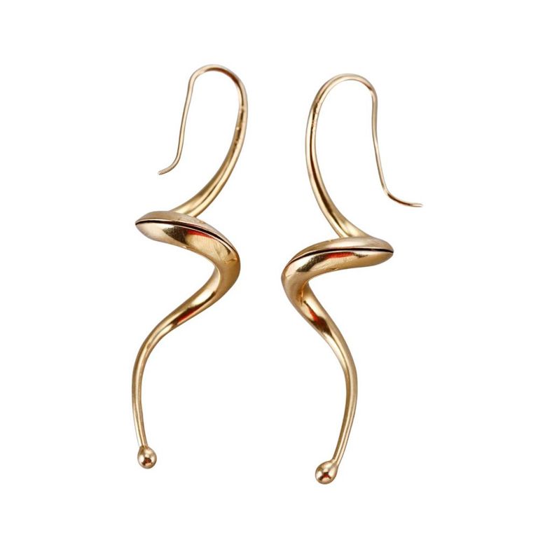 18k Gold Swirl Earrings