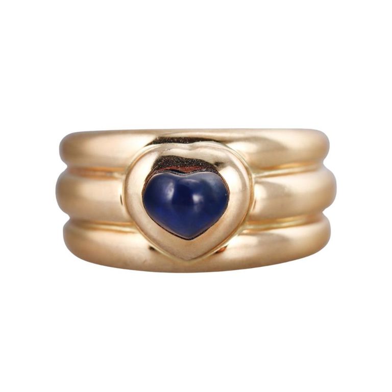 18k Gold Sapphire Band Ring