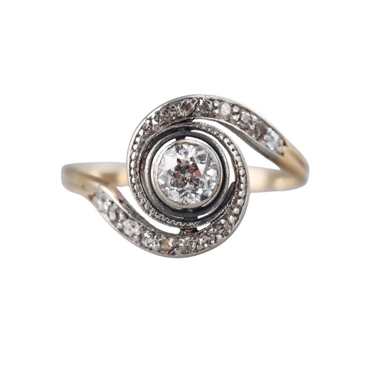 14k Gold Platinum Diamond Ring