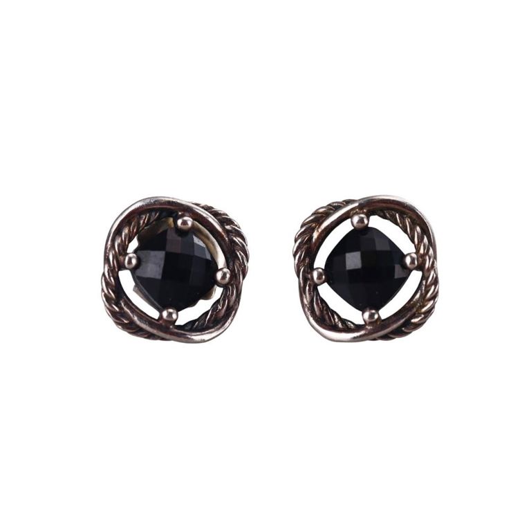 Silver Onyx Stud Earrings