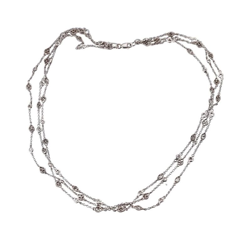 18k Gold Diamond Three-Strand Necklace