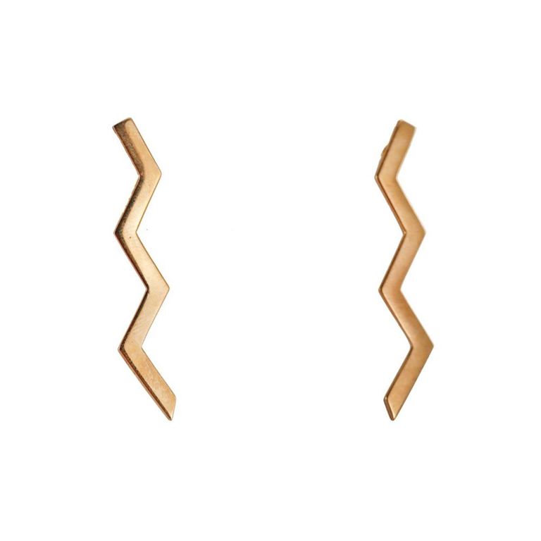 18k Gold Zig Zag Earrings