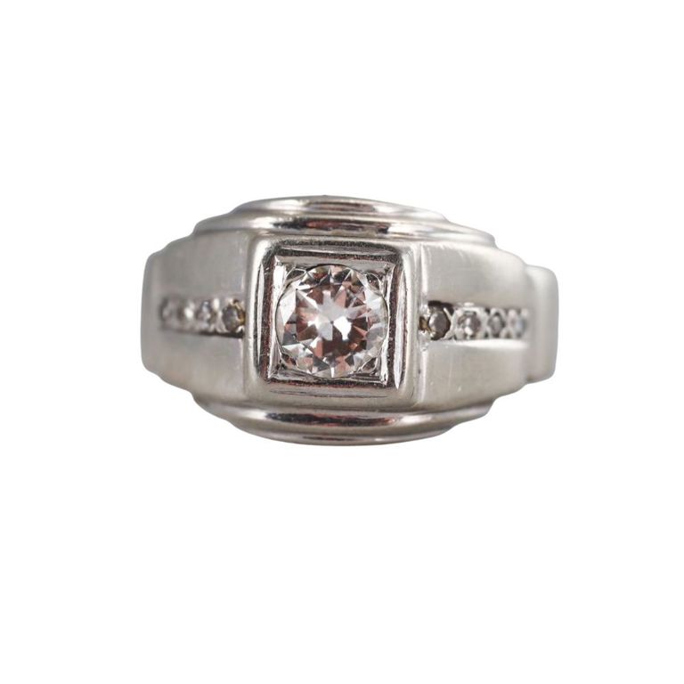 Mid Century 14k Gold Diamond Men’s Ring