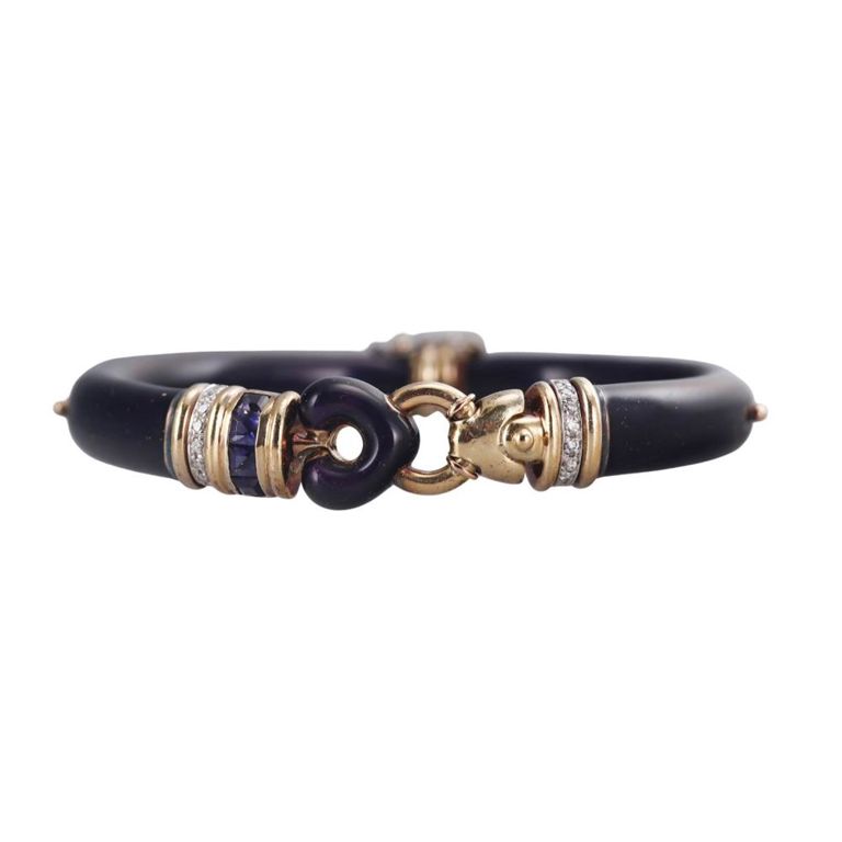 Diamond and Sapphire Bangle Bracelet